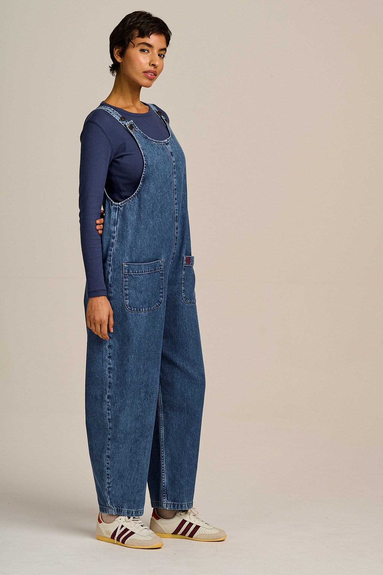 Ara - Denim Dungarees in New Mid Wash