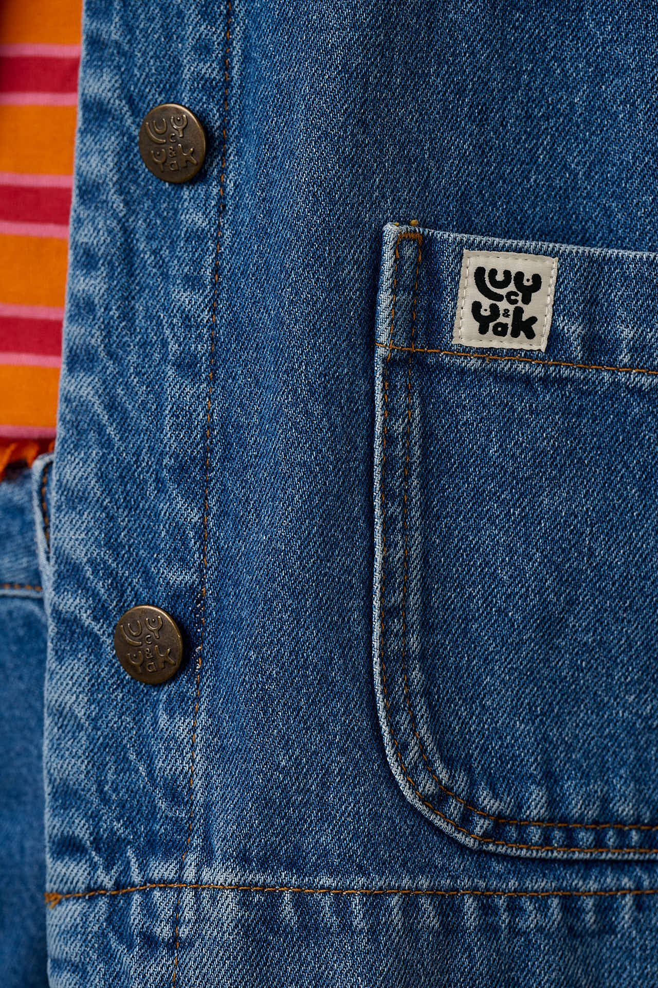 Connie - Denim Jacket in Mid Wash Blue