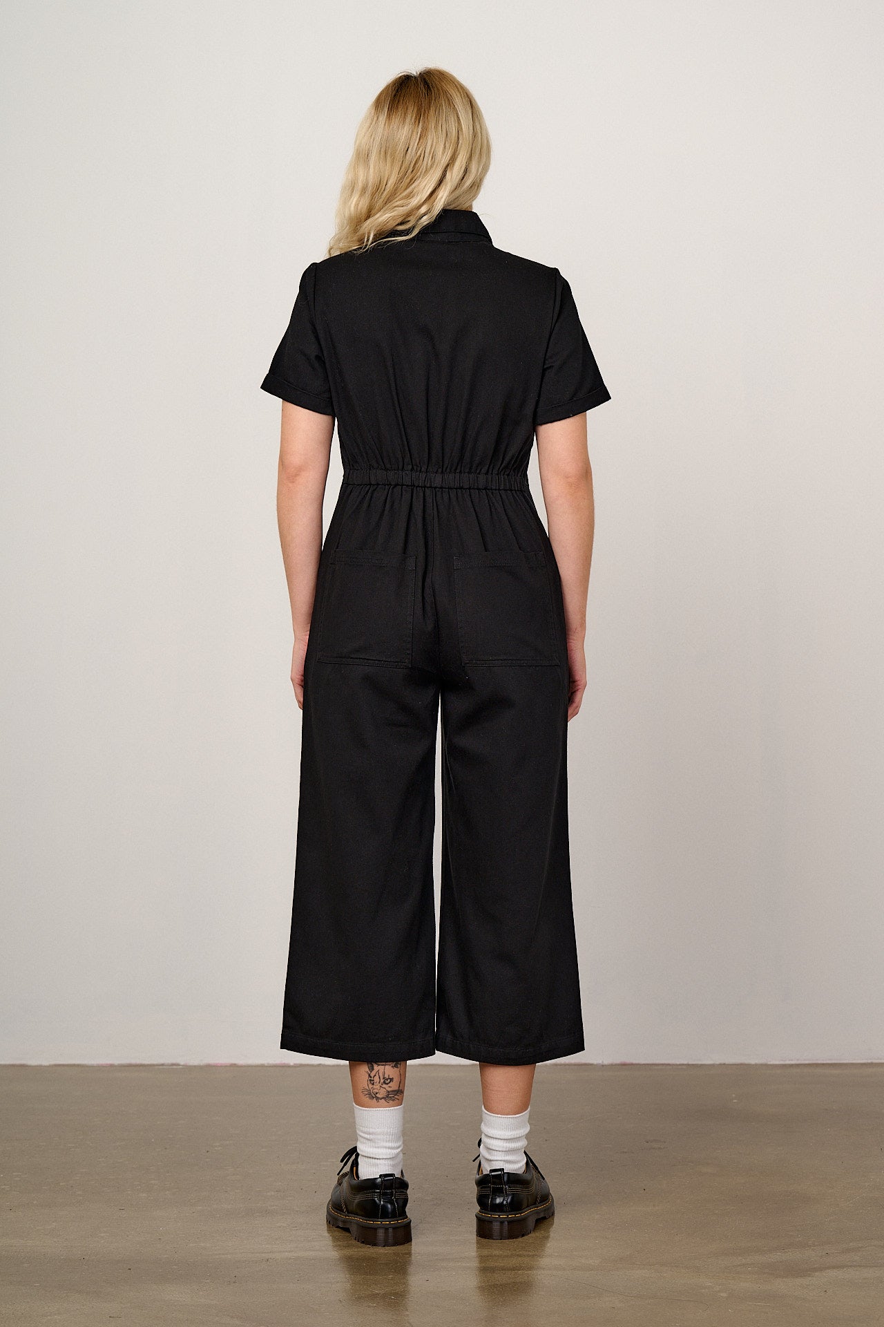 Ragan - Cotton Jumpsuit in Black