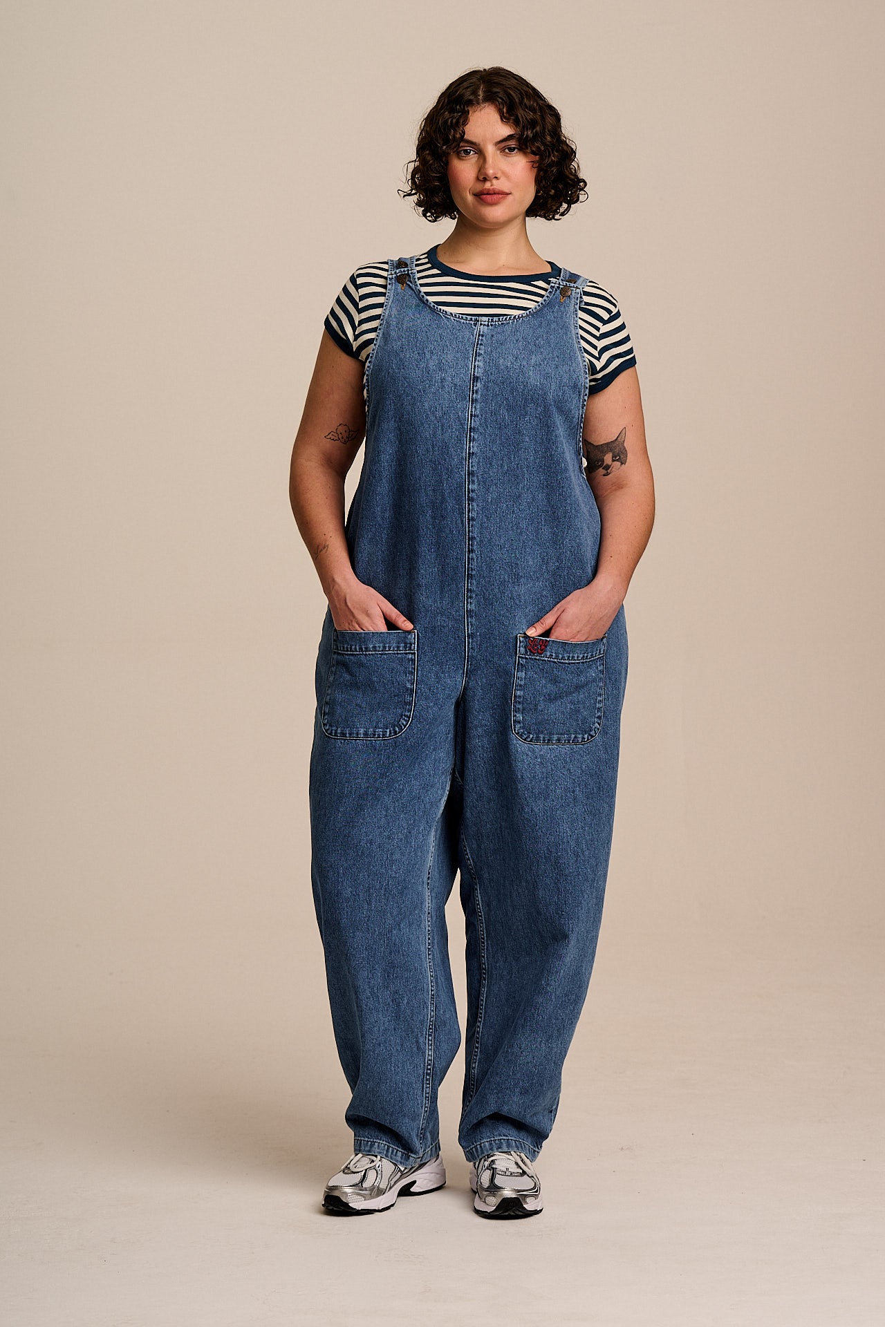 Ara - Denim Dungarees in New Mid Wash