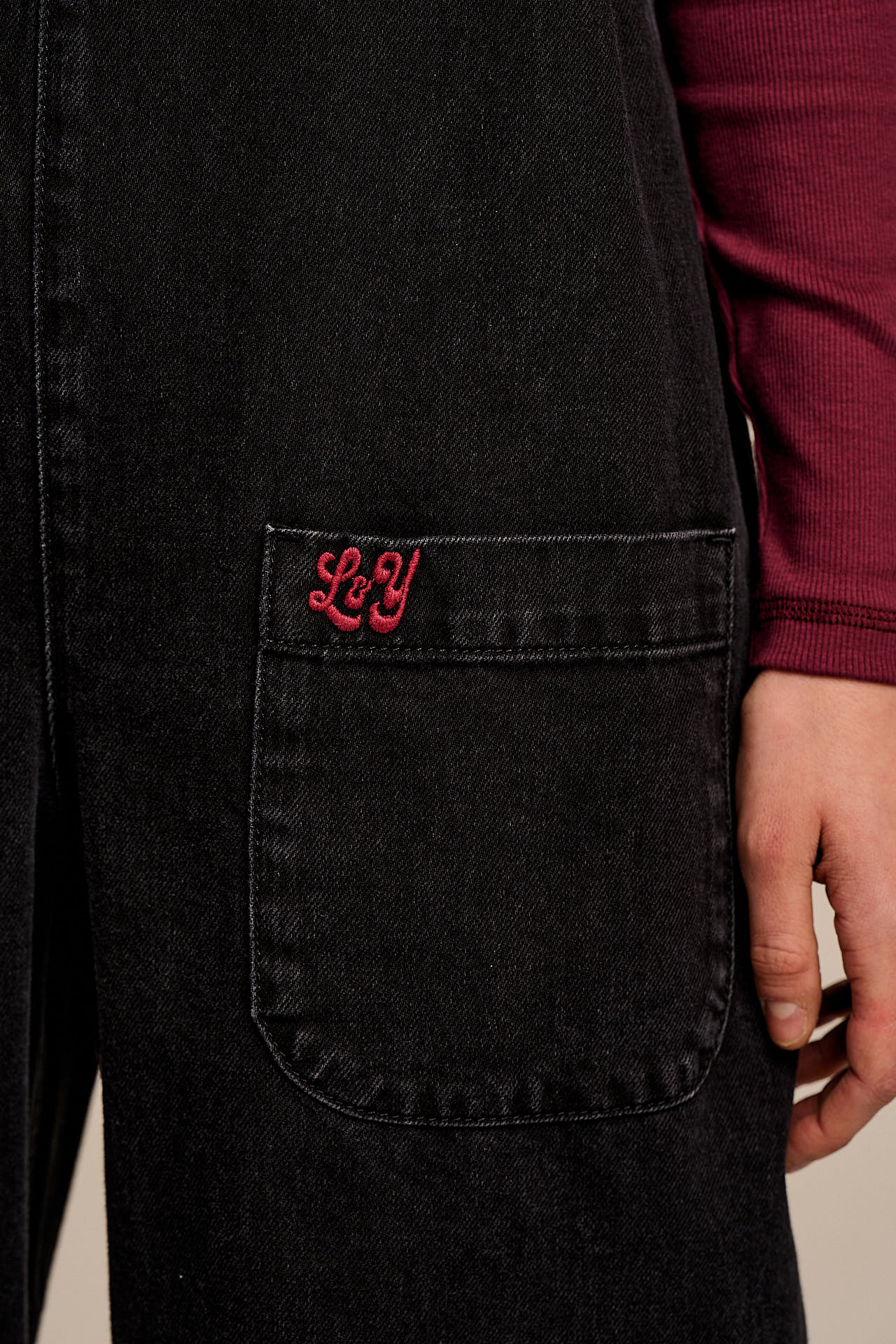 Ara - Denim Dungarees in Washed Black