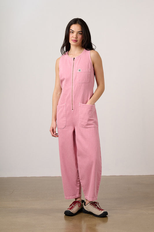 Nari - Denim Sleeveless Jumpsuit in Washed Pink