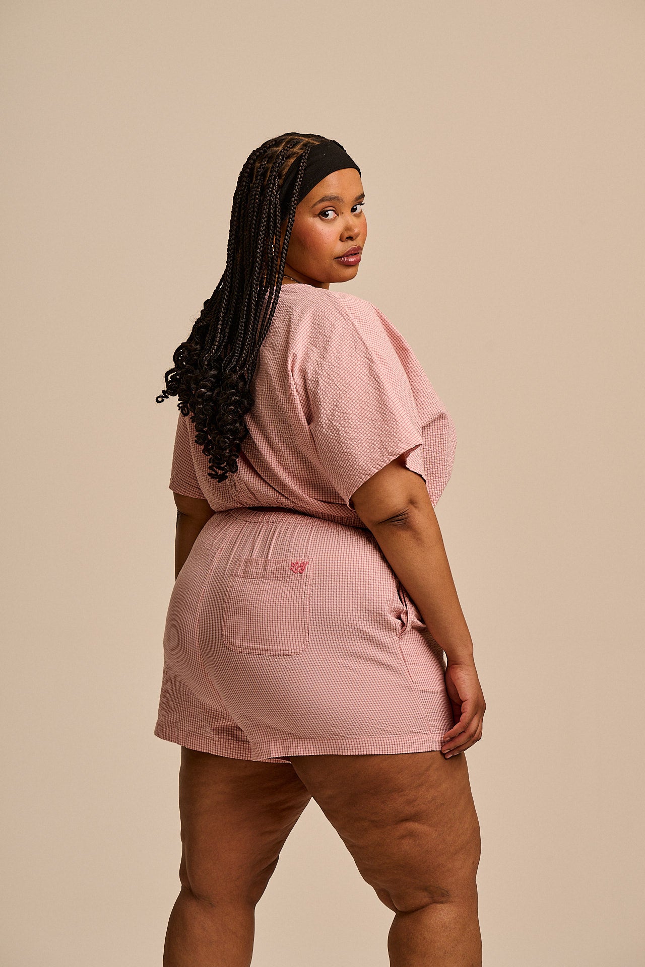 Zamora - Cotton Top in Pink Mini Gingham
