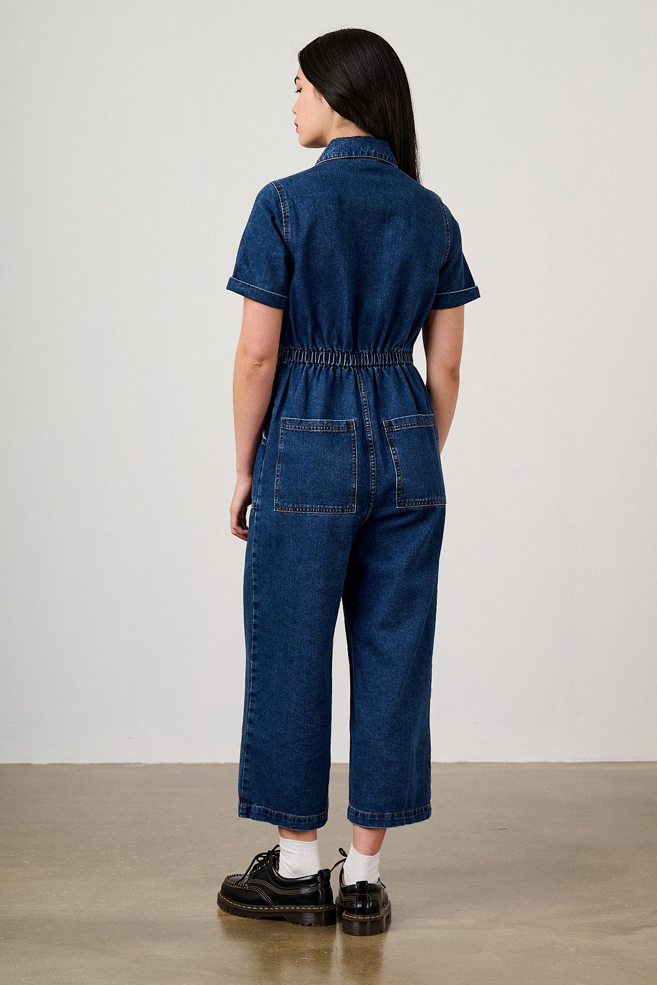 Ragan - Denim Jumpsuit in Mid Wash Blue