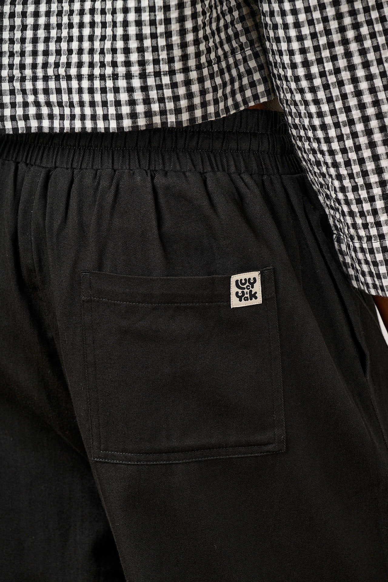 Chuck - Wide Leg Cotton Trousers in Black