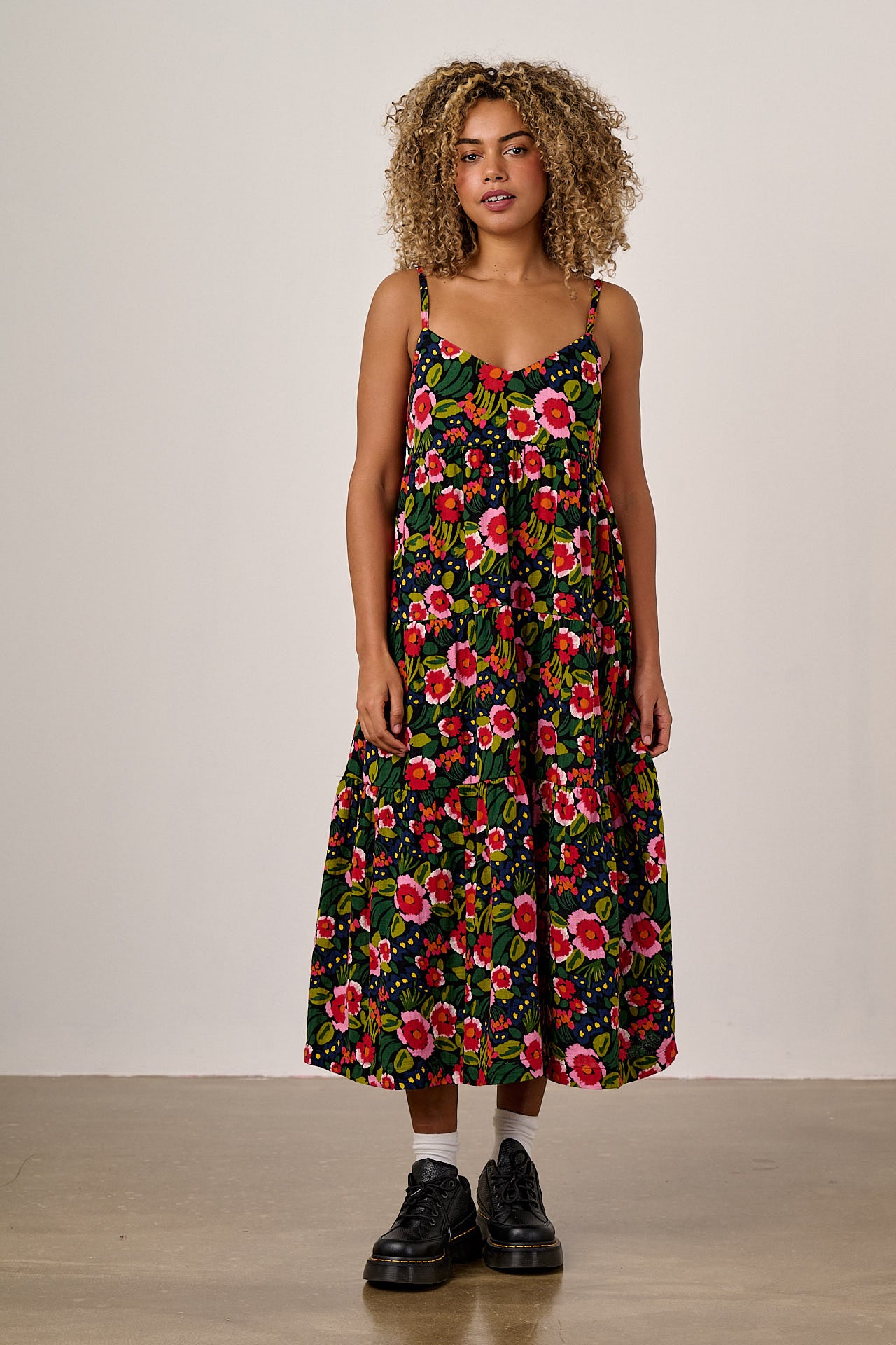 Mable - Cotton Dress in Black Marie
