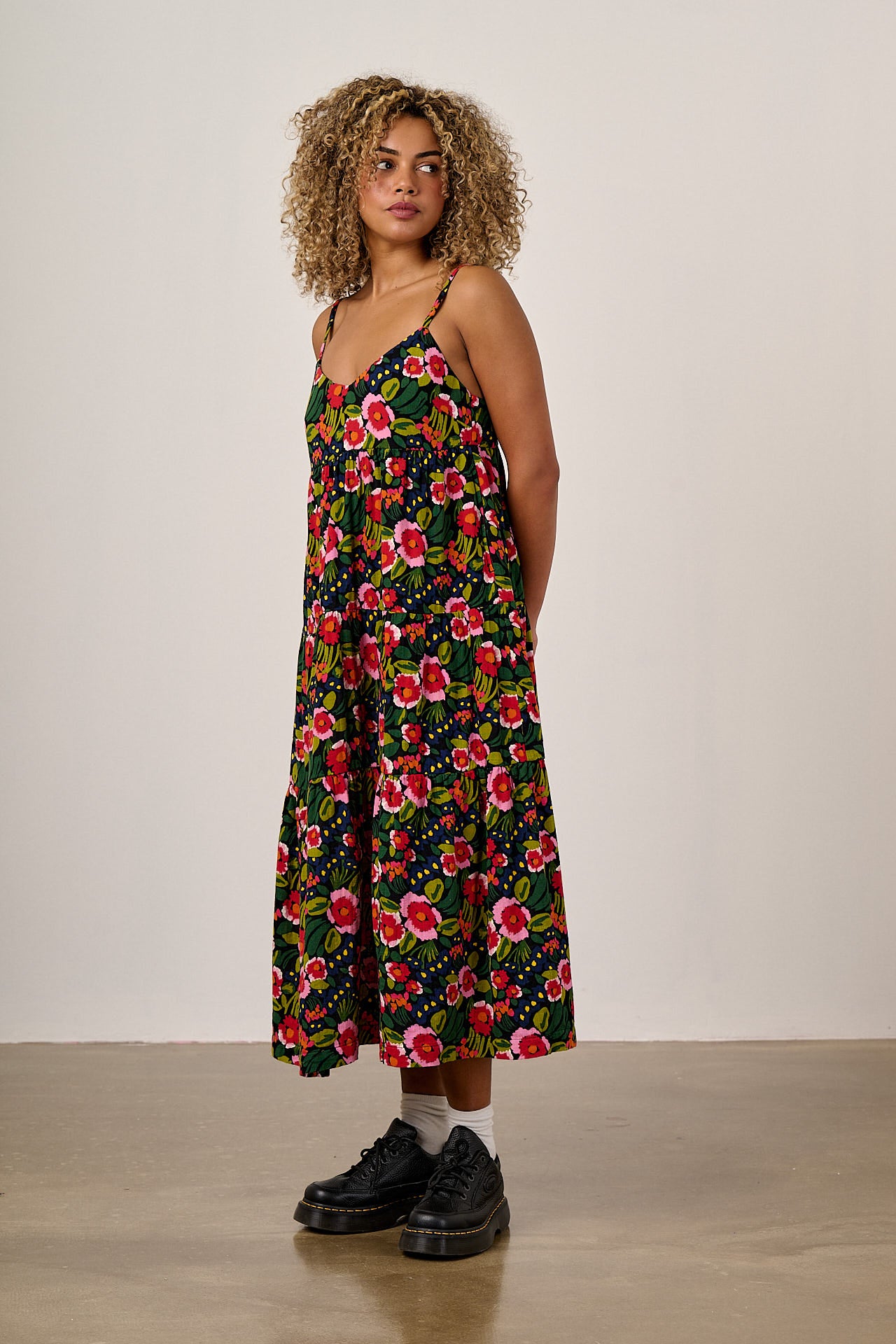 Mable - Cotton Dress in Black Marie