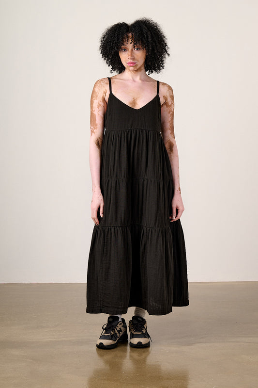 Mable - Cotton Dress in Black