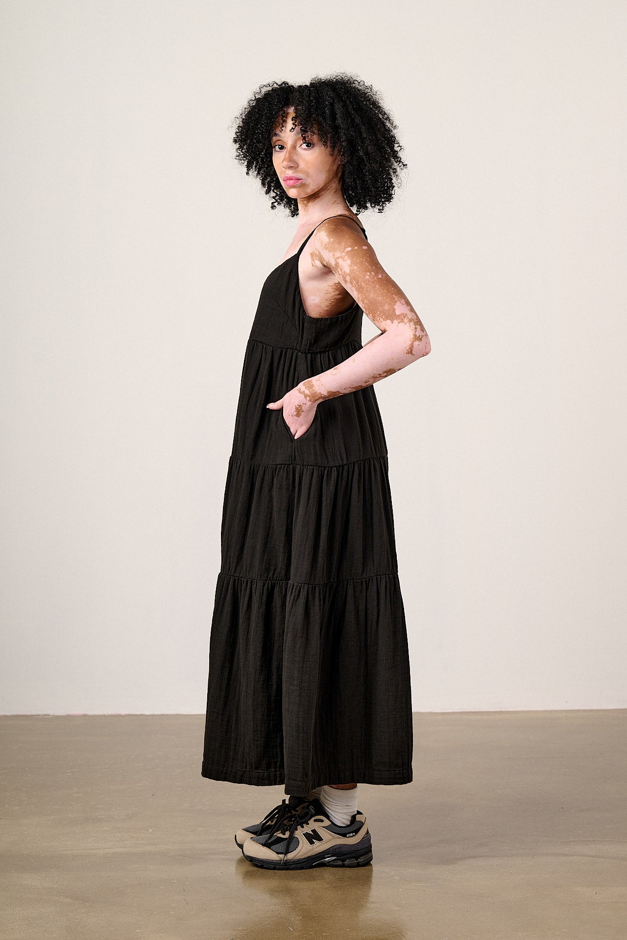 Mable - Cotton Dress in Black
