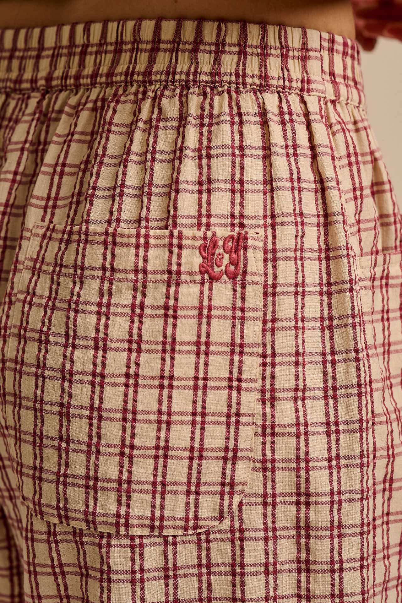 Madero - Cotton Shorts in Ecru Check