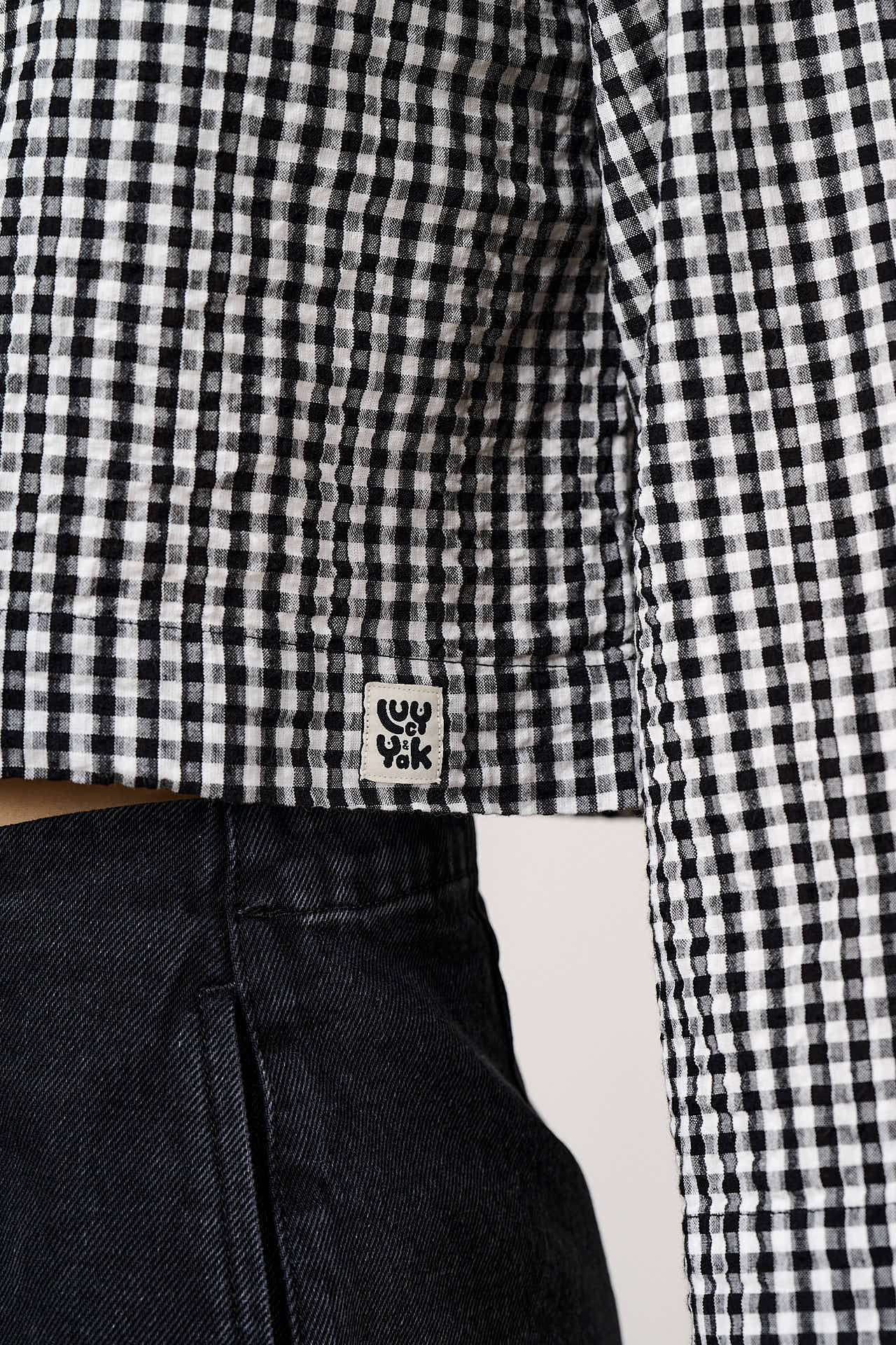 Maisie - Cotton Top in Black & White Gingham