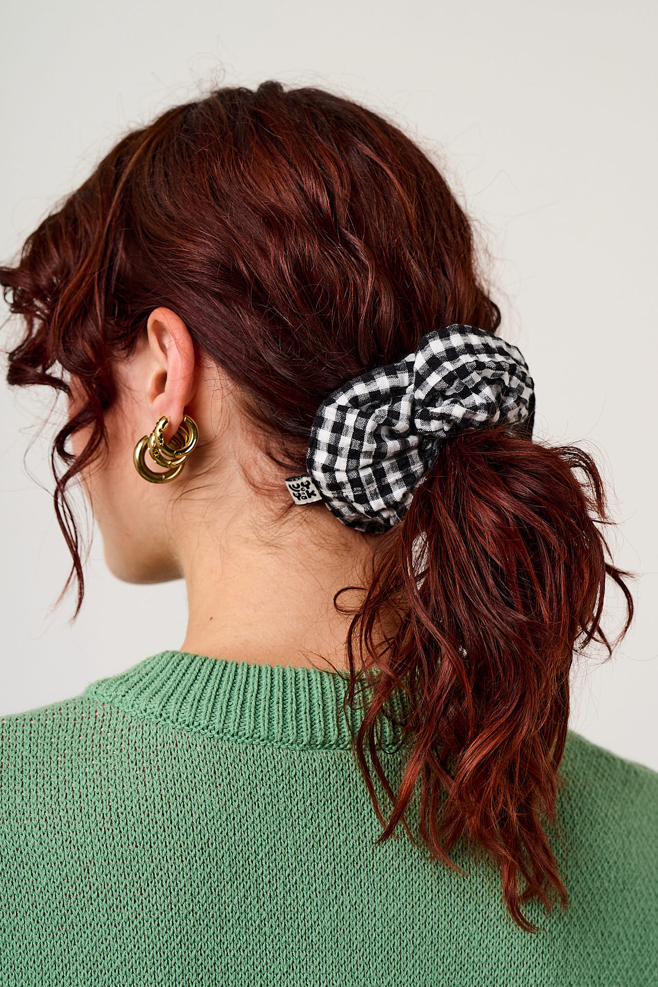 Mimmi - Scrunchie in Black and White Check