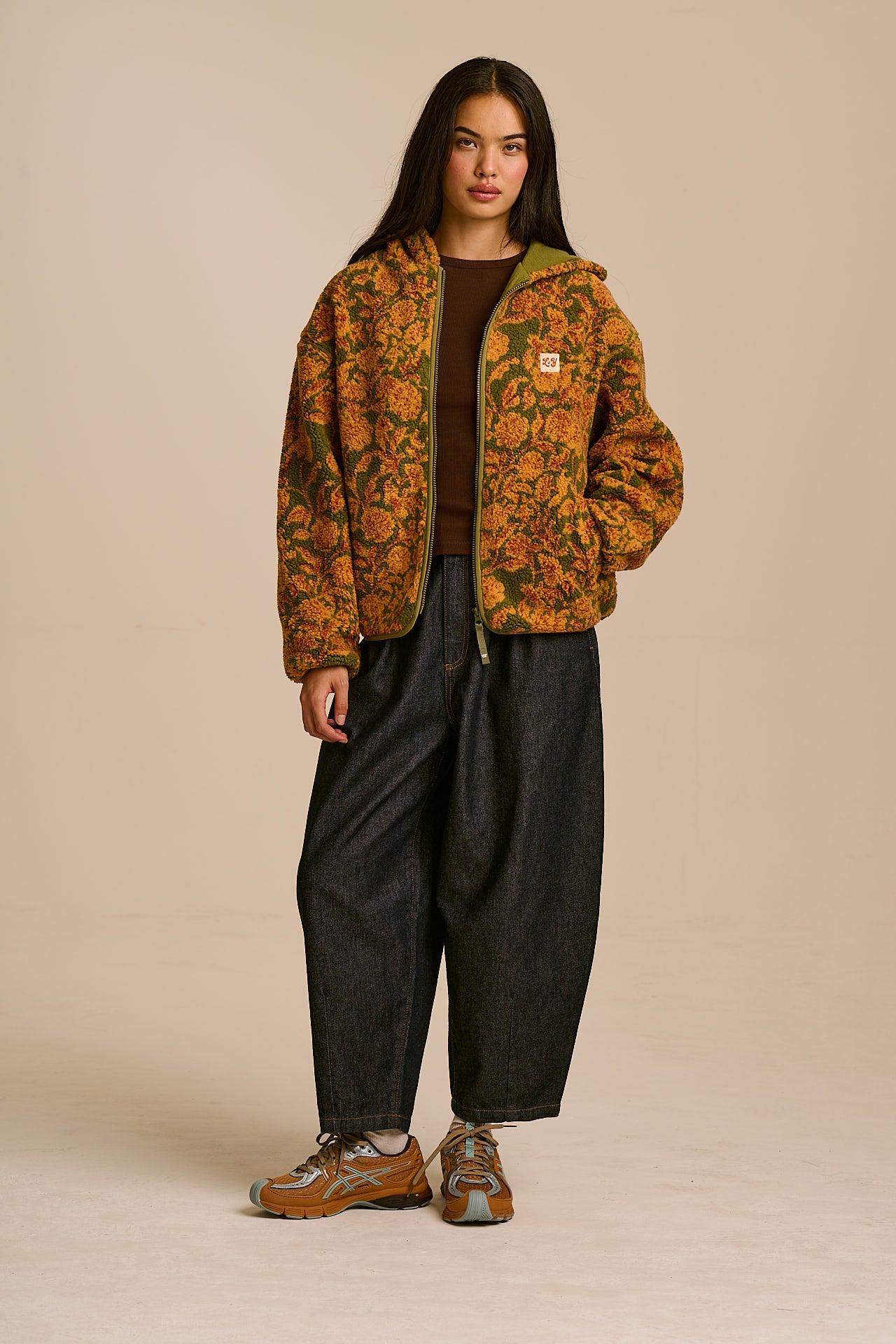 Misha - Borg Fleece Jacket in Green Palace Floral