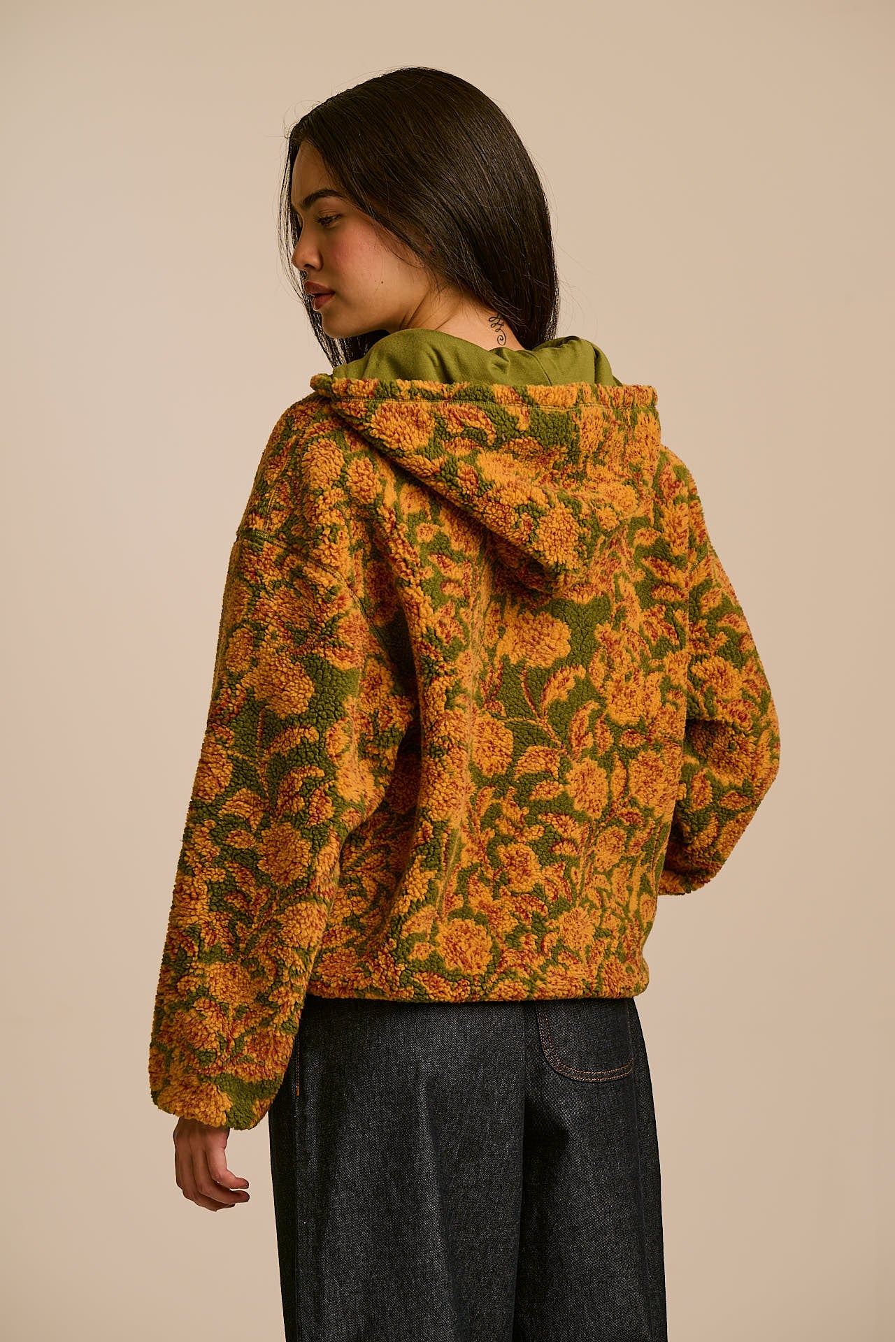 Misha - Borg Fleece Jacket in Green Palace Floral