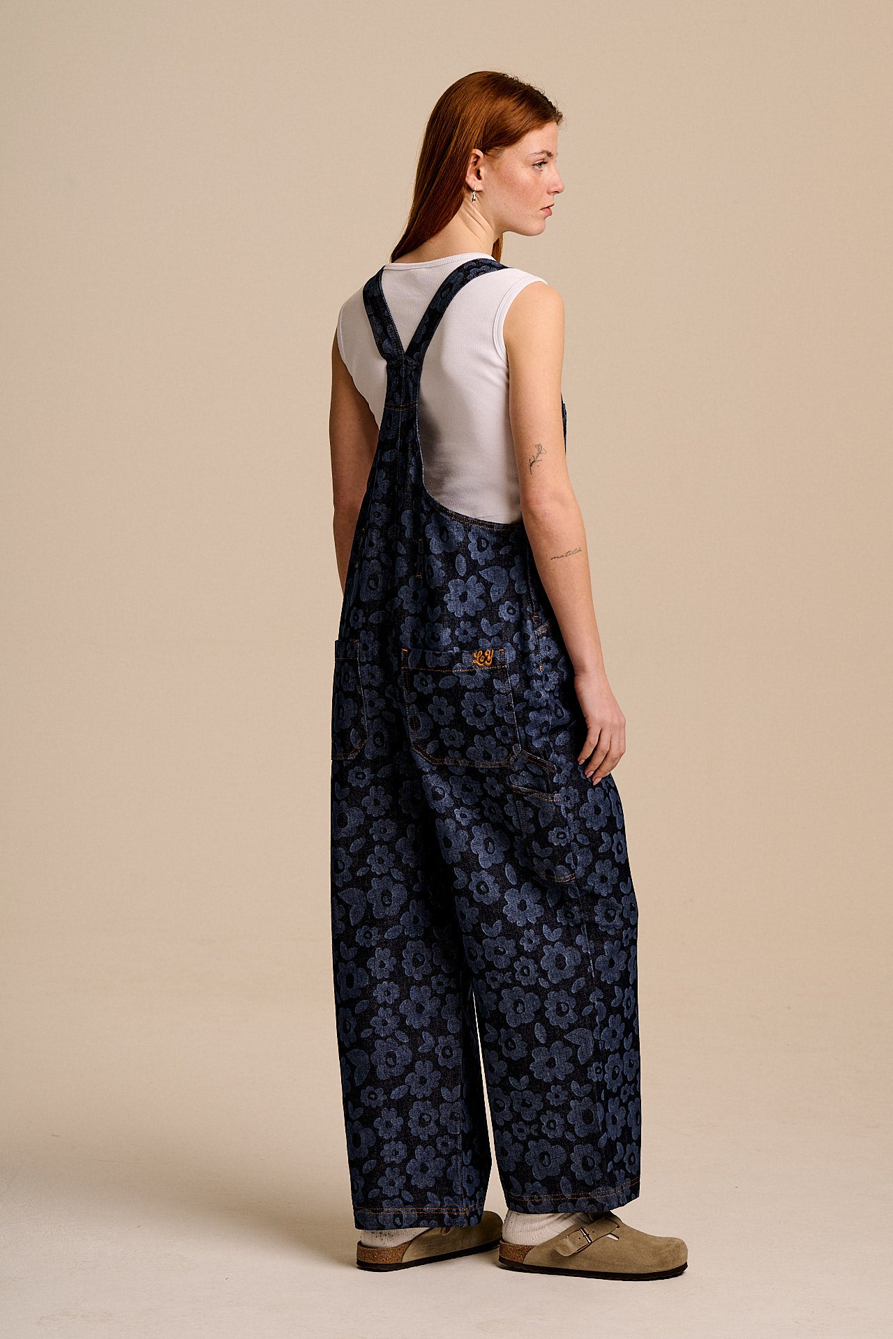 Mullen - Denim Dungarees in Vida Floral