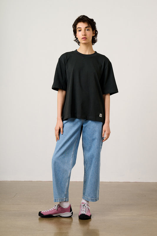 Noa - Cotton Boxy T-Shirt in Charcoal