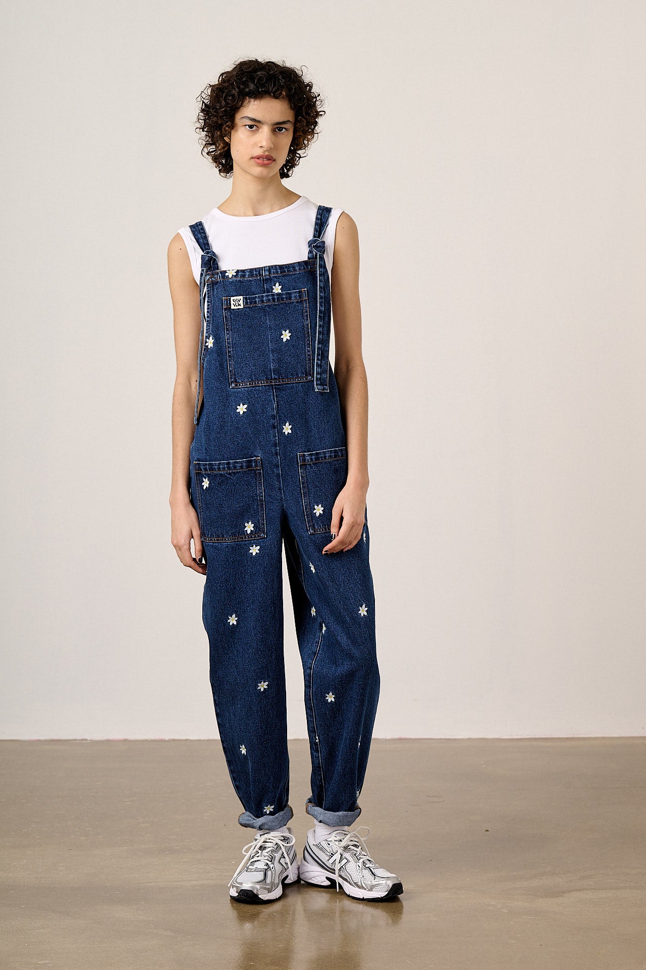 Original - Denim Dungarees in Daisy Embroidery