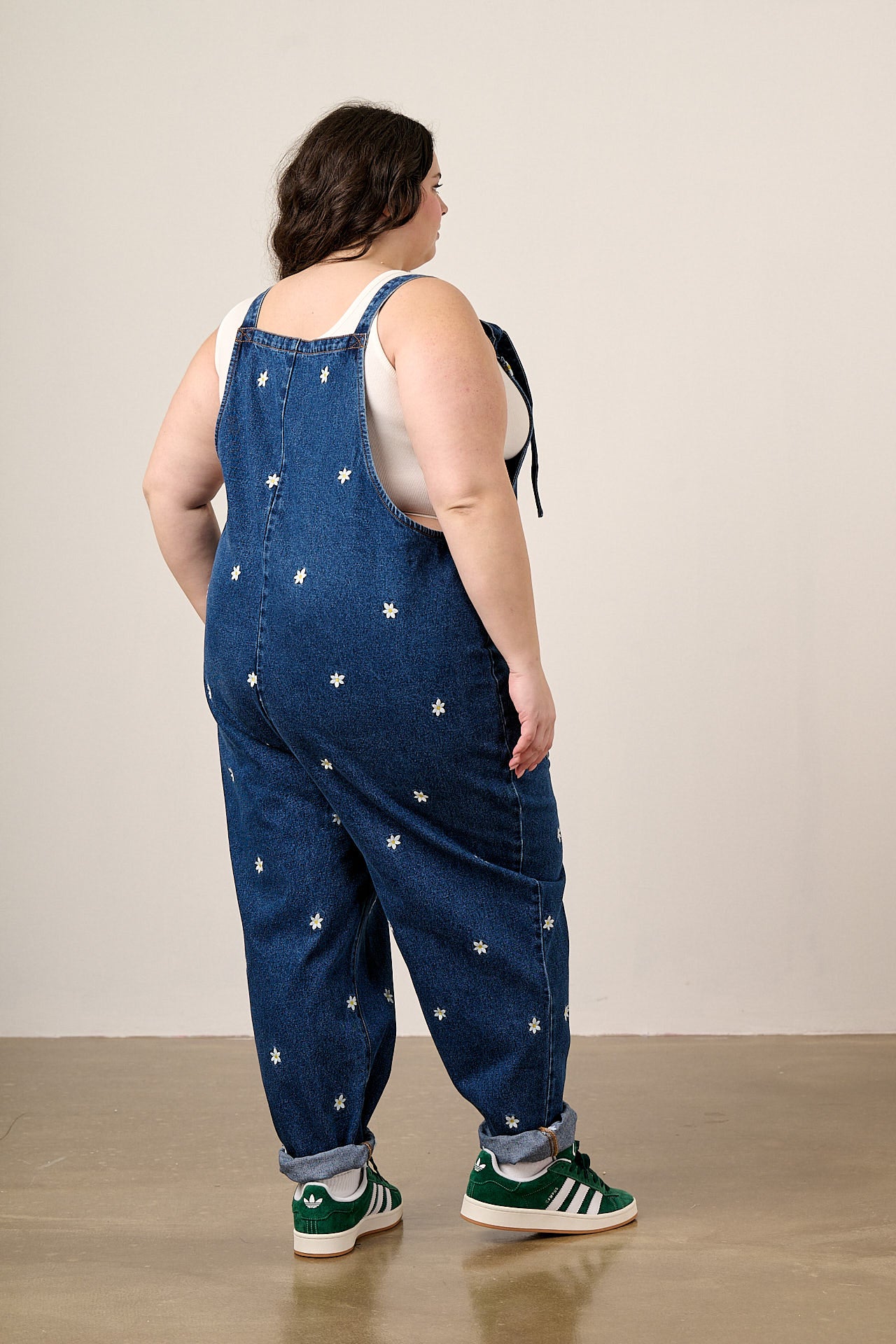 Original - Denim Dungarees in Daisy Embroidery