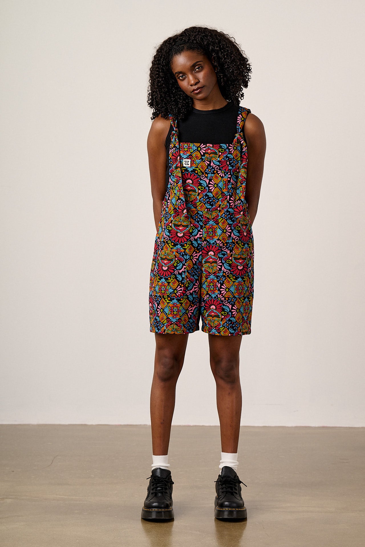 Original Shorts - Cotton Dungaree Shorts in Artisan Print