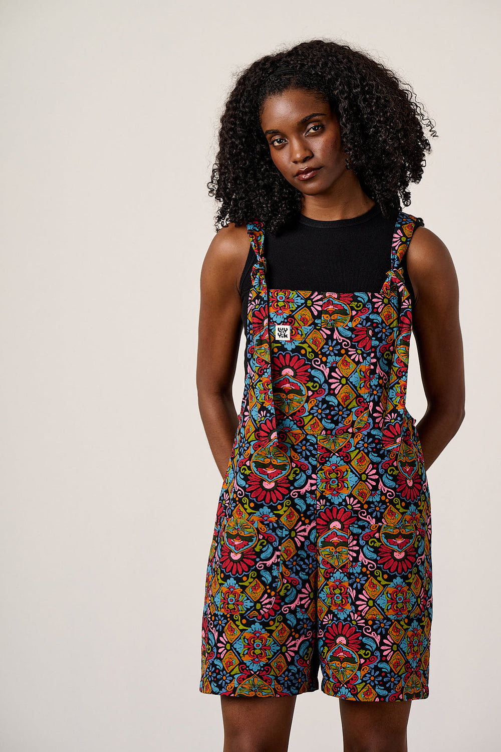 Original Shorts - Cotton Dungaree Shorts in Artisan Print