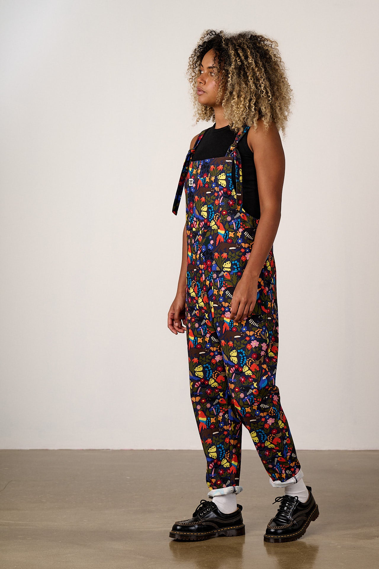 Original - Cotton Dungarees in Animals & Flowers Print