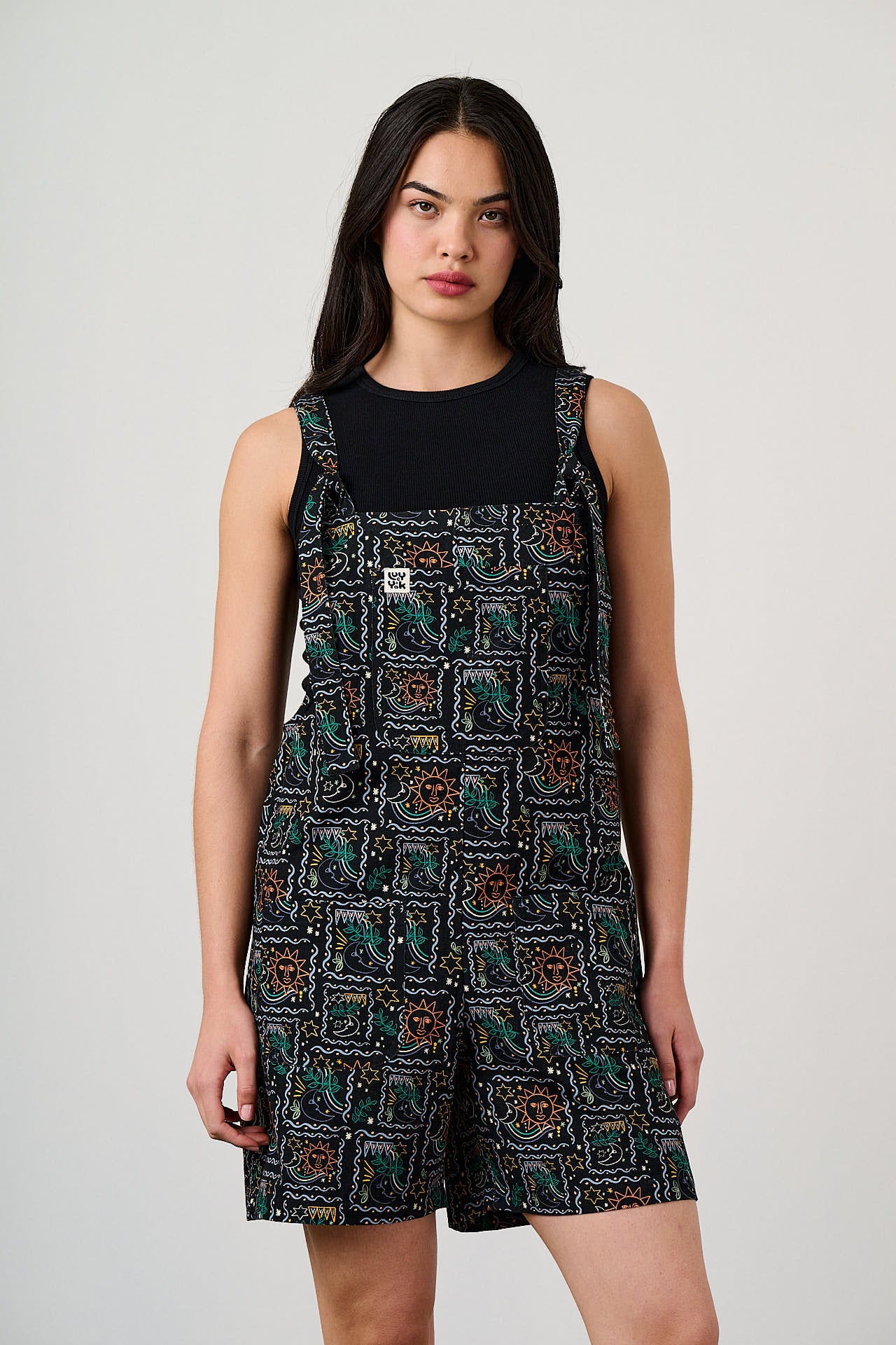 Original Shorts - Cotton Dungaree Shorts in Cosmic Folk Floral Print