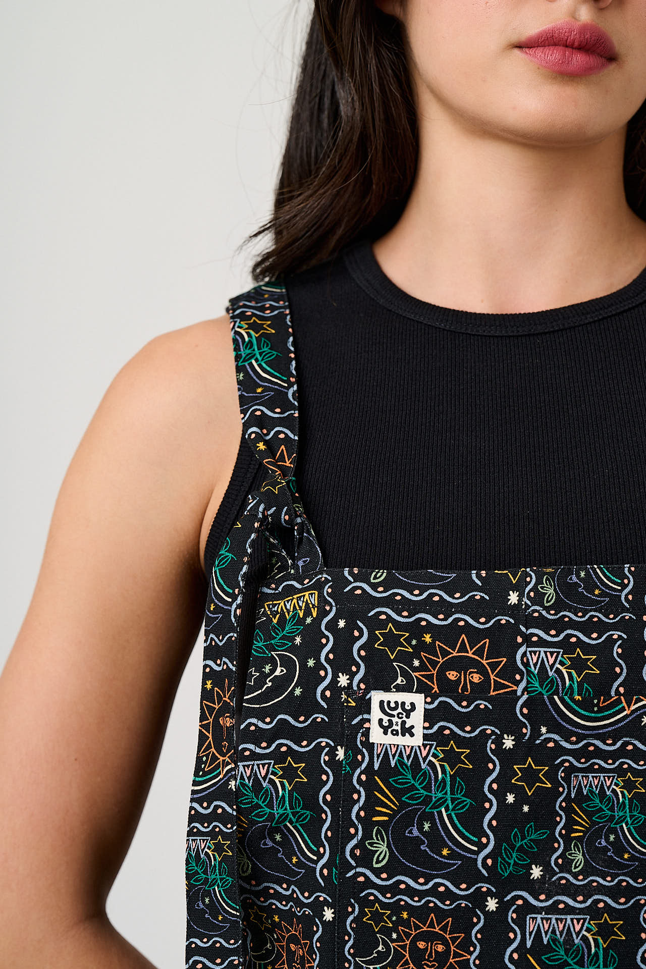 Original Shorts - Cotton Dungaree Shorts in Cosmic Folk Floral Print