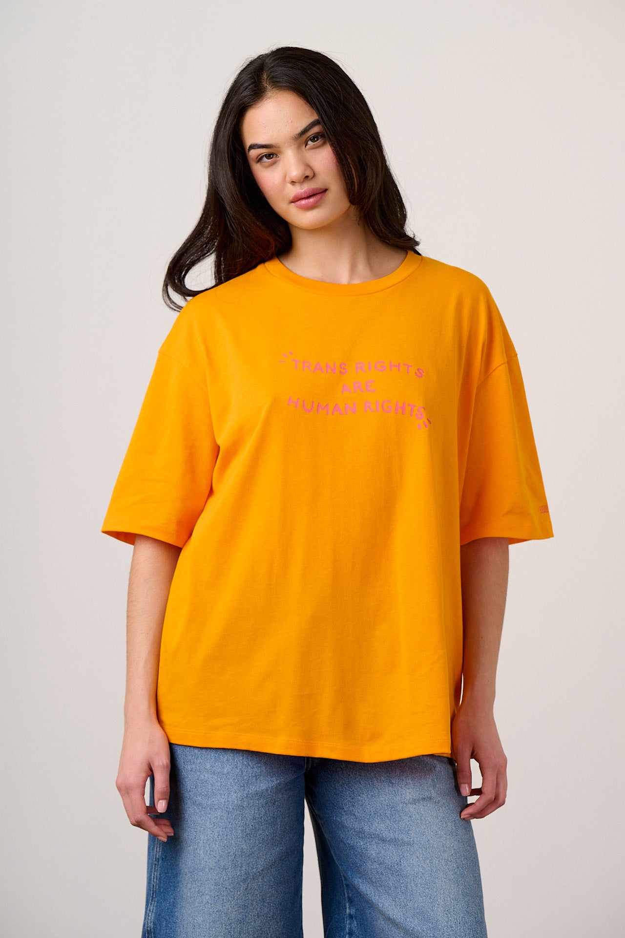Bee Illustrates Pride 2026 - Benny - Oversized cotton T-Shirt in Orange