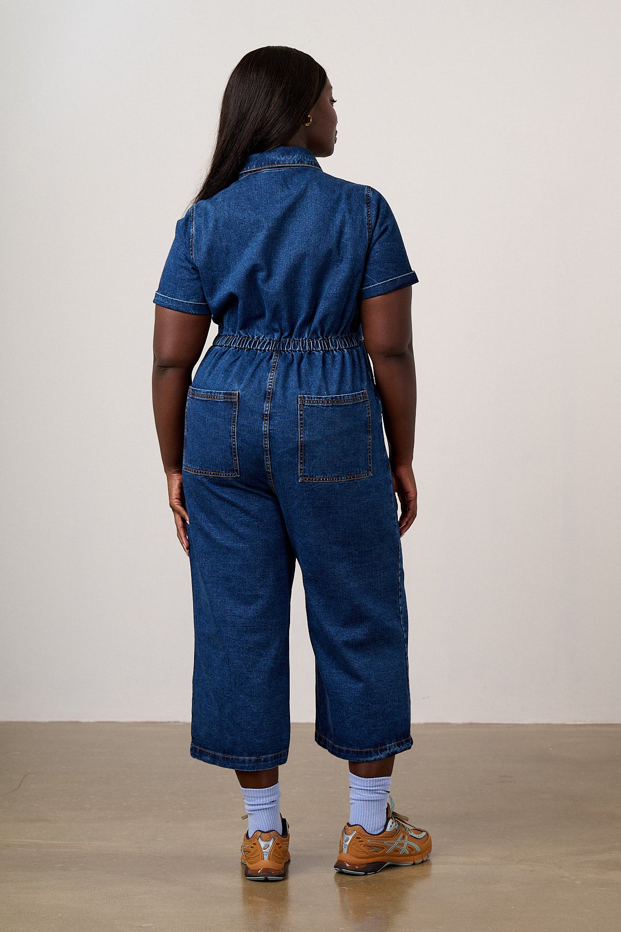 Ragan - Denim Jumpsuit in Mid Wash Blue