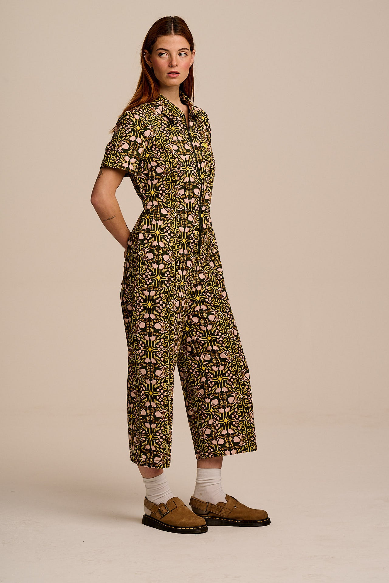 L.E Ragan - Cotton Jumpsuit in Graphics and Grain Artist & Yak