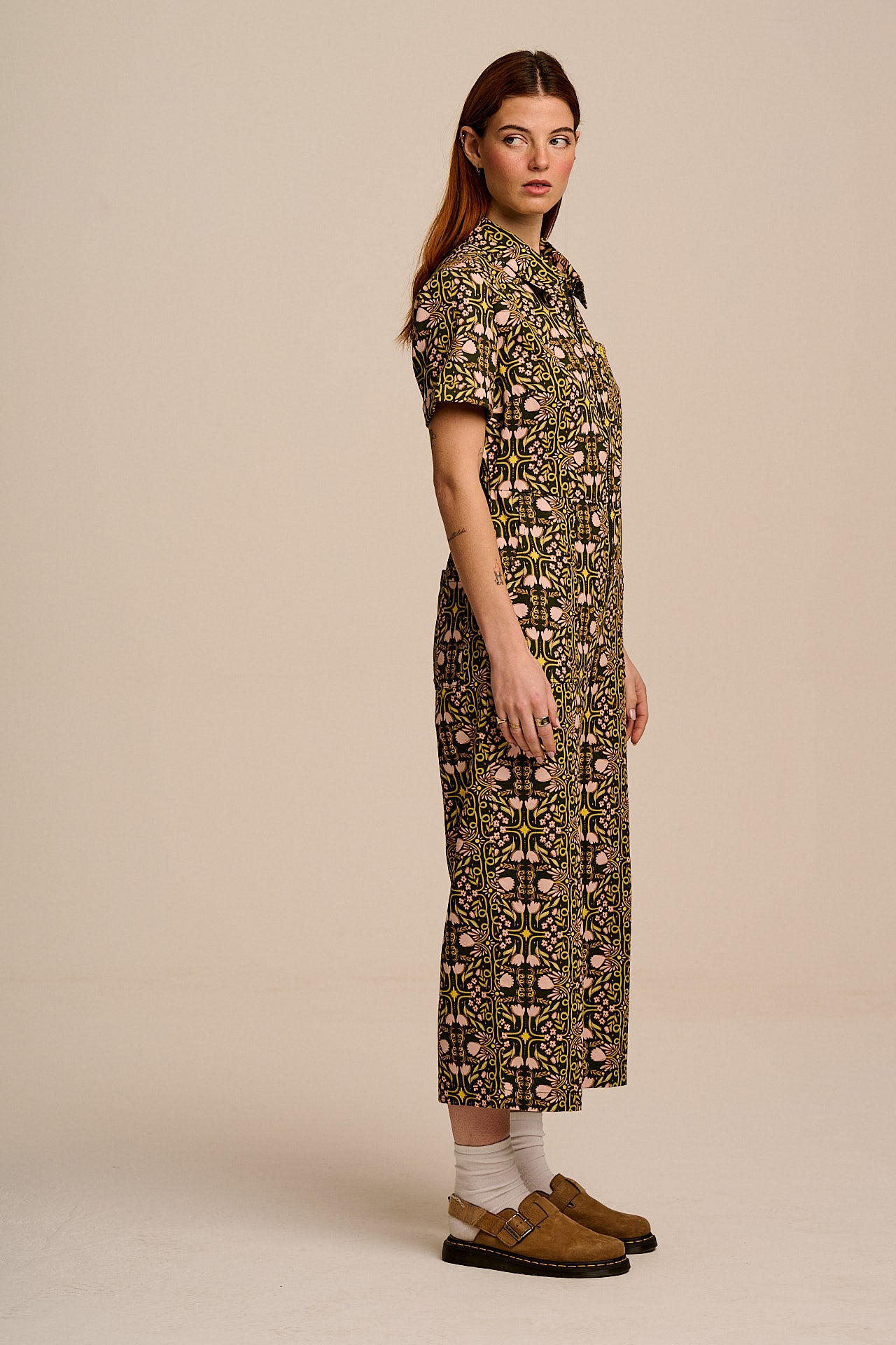 L.E Ragan - Cotton Jumpsuit in Graphics and Grain Artist & Yak