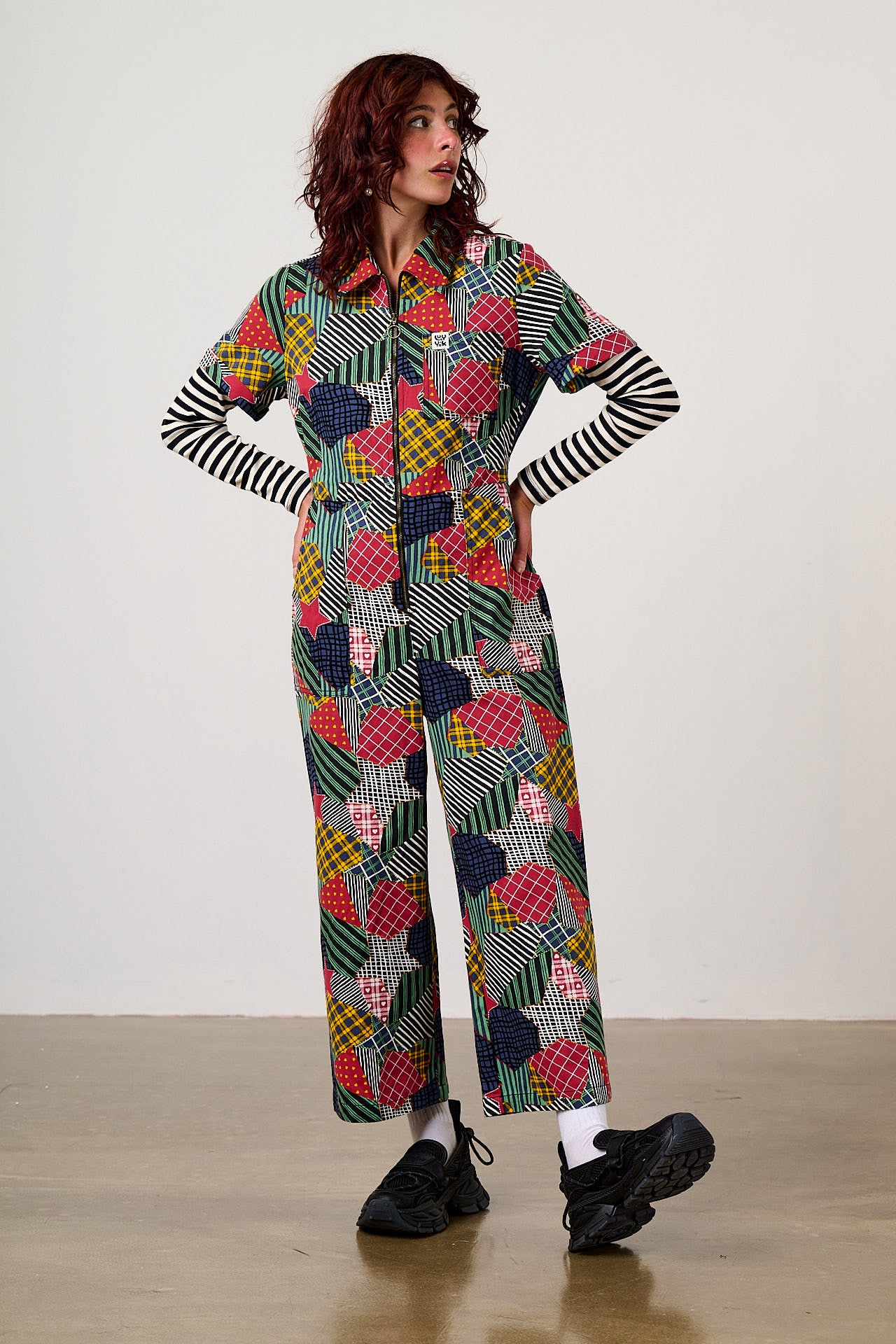 Ragan - Cotton Jumpsuit in Star Patchwork Print