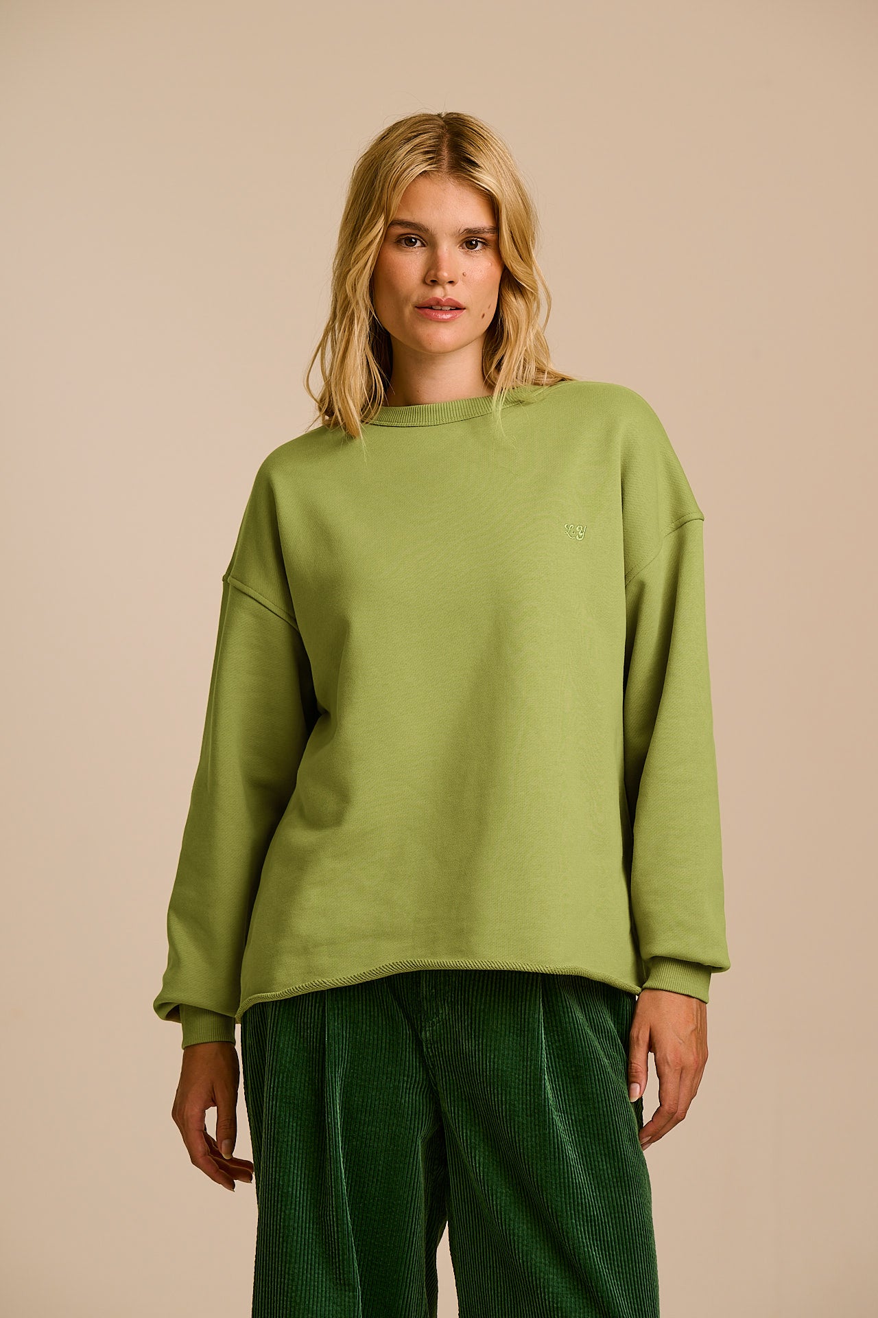 Ravi - Cotton Heavyweight Sweatshirt in Khaki