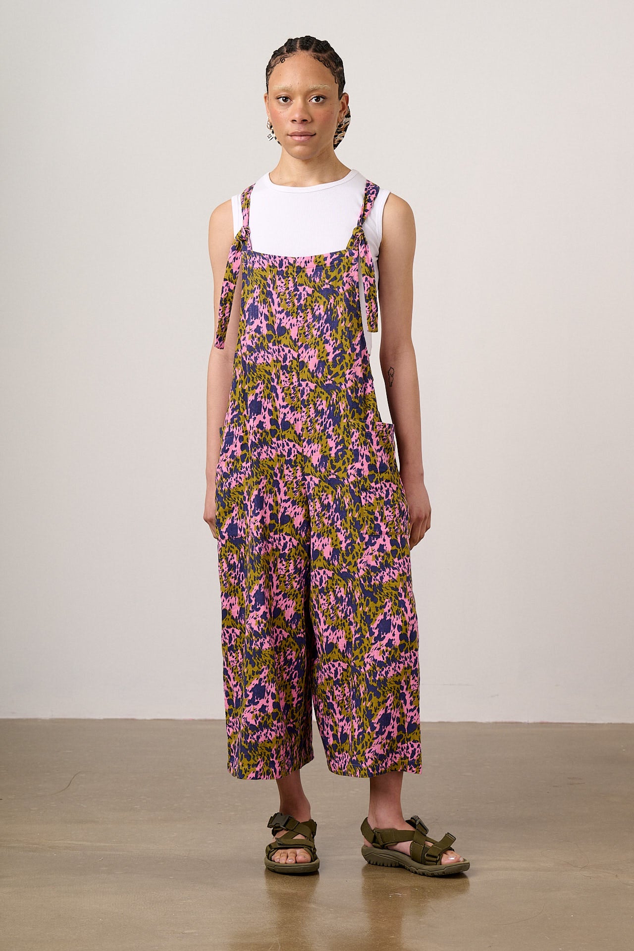 Rudy - Cotton Dungarees in Animal Wild Expression Print