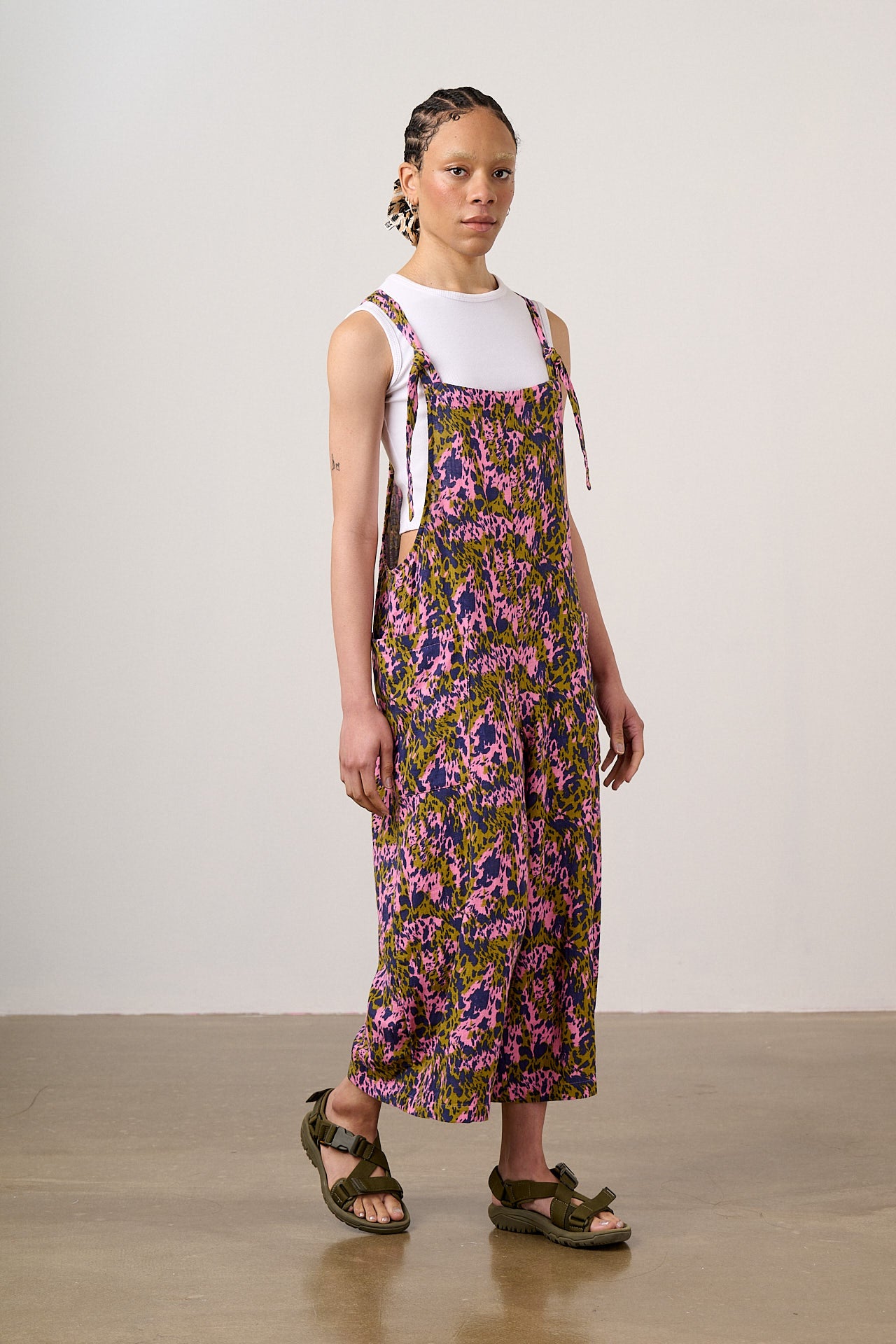 Rudy - Cotton Dungarees in Animal Wild Expression Print
