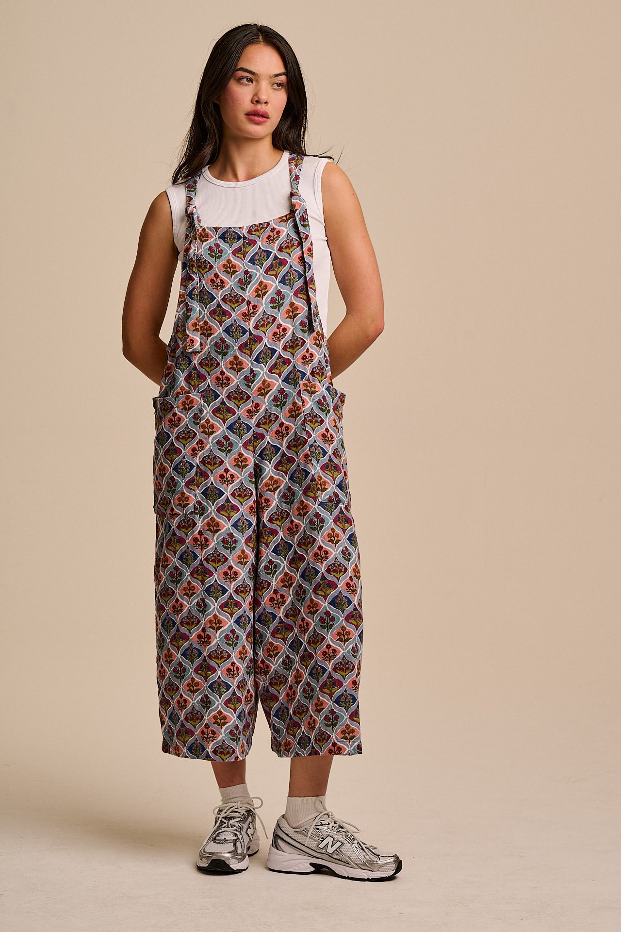 Rudy - Cotton Dungarees in Walled Blooms