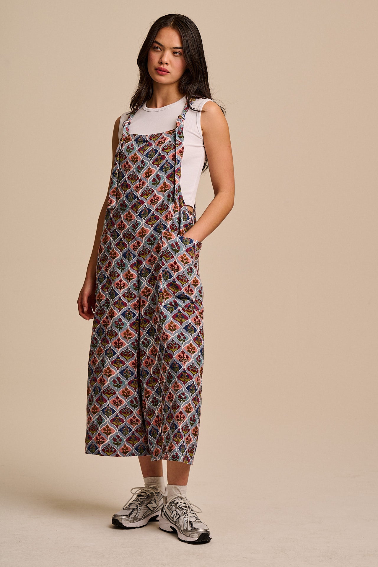Rudy - Cotton Dungarees in Walled Blooms