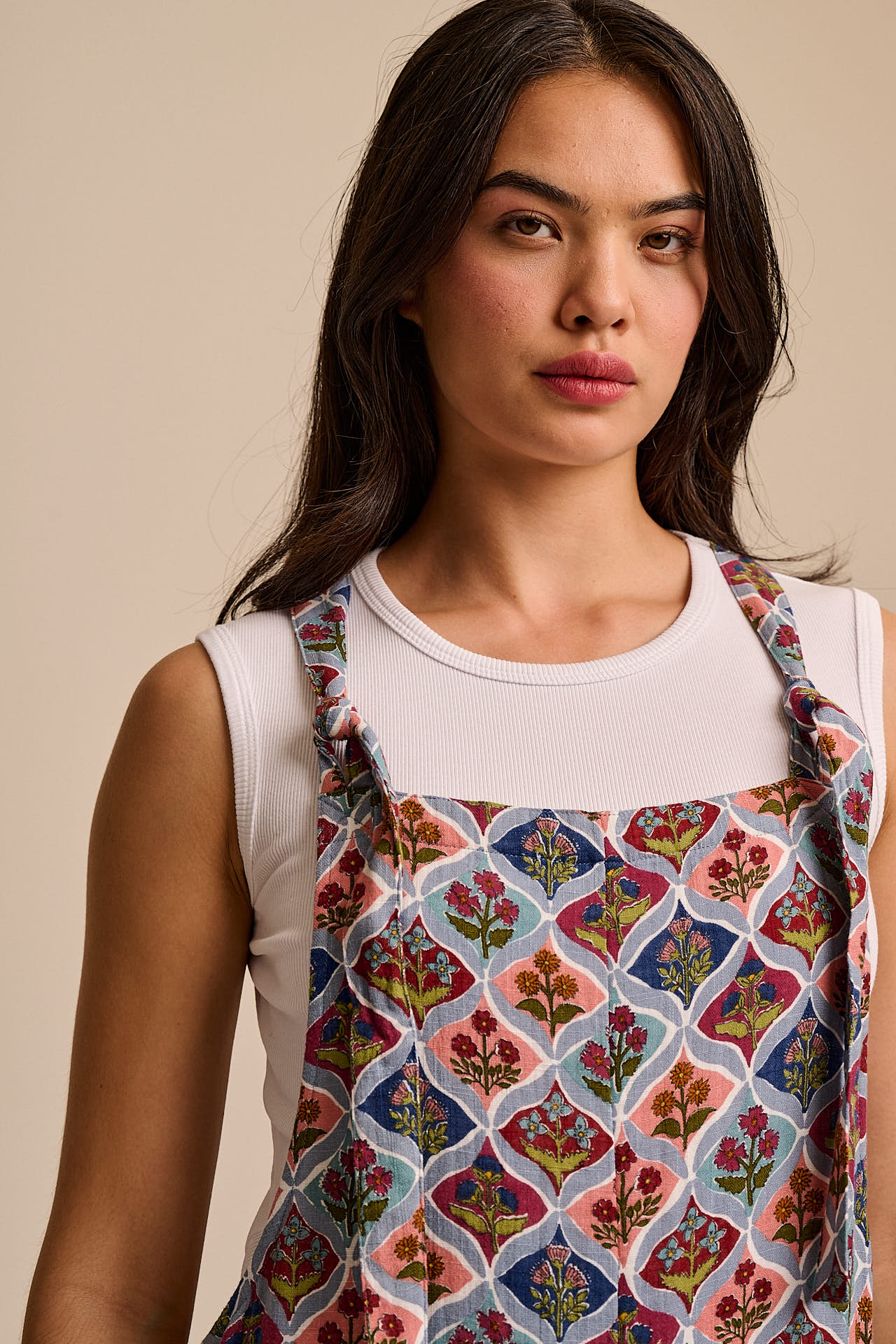Rudy - Cotton Dungarees in Walled Blooms