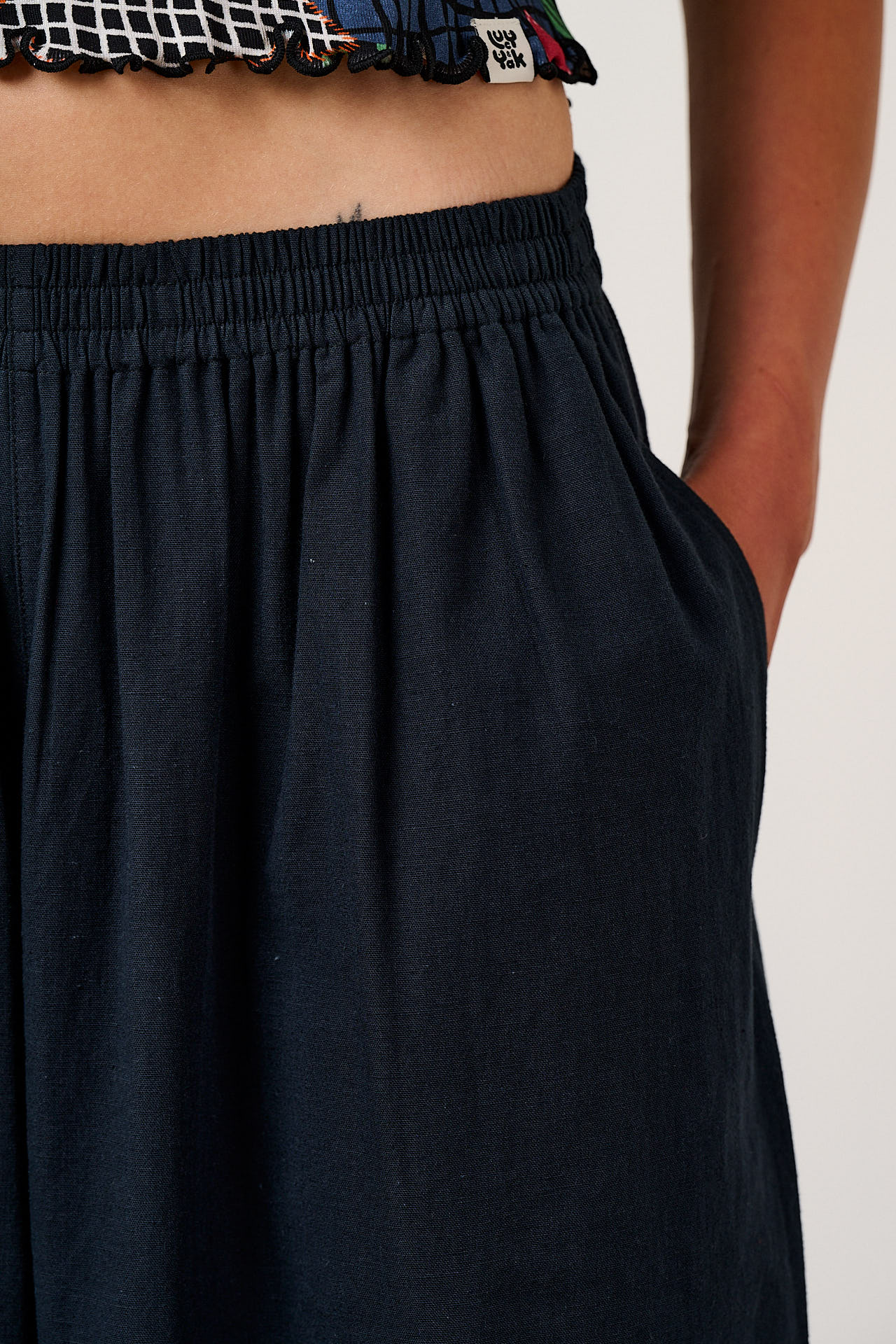 Rumi - Brushed Cotton Balloon Trousers in Black