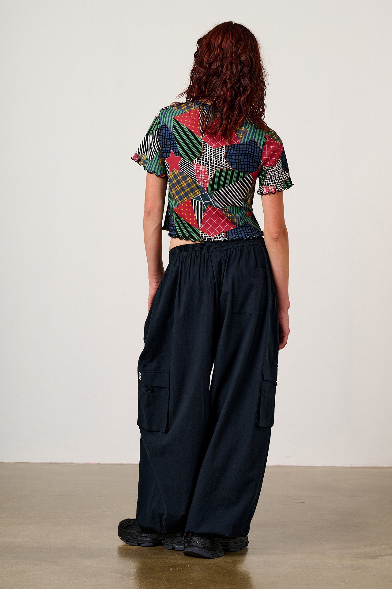 Rumi - Brushed Cotton Balloon Trousers in Black