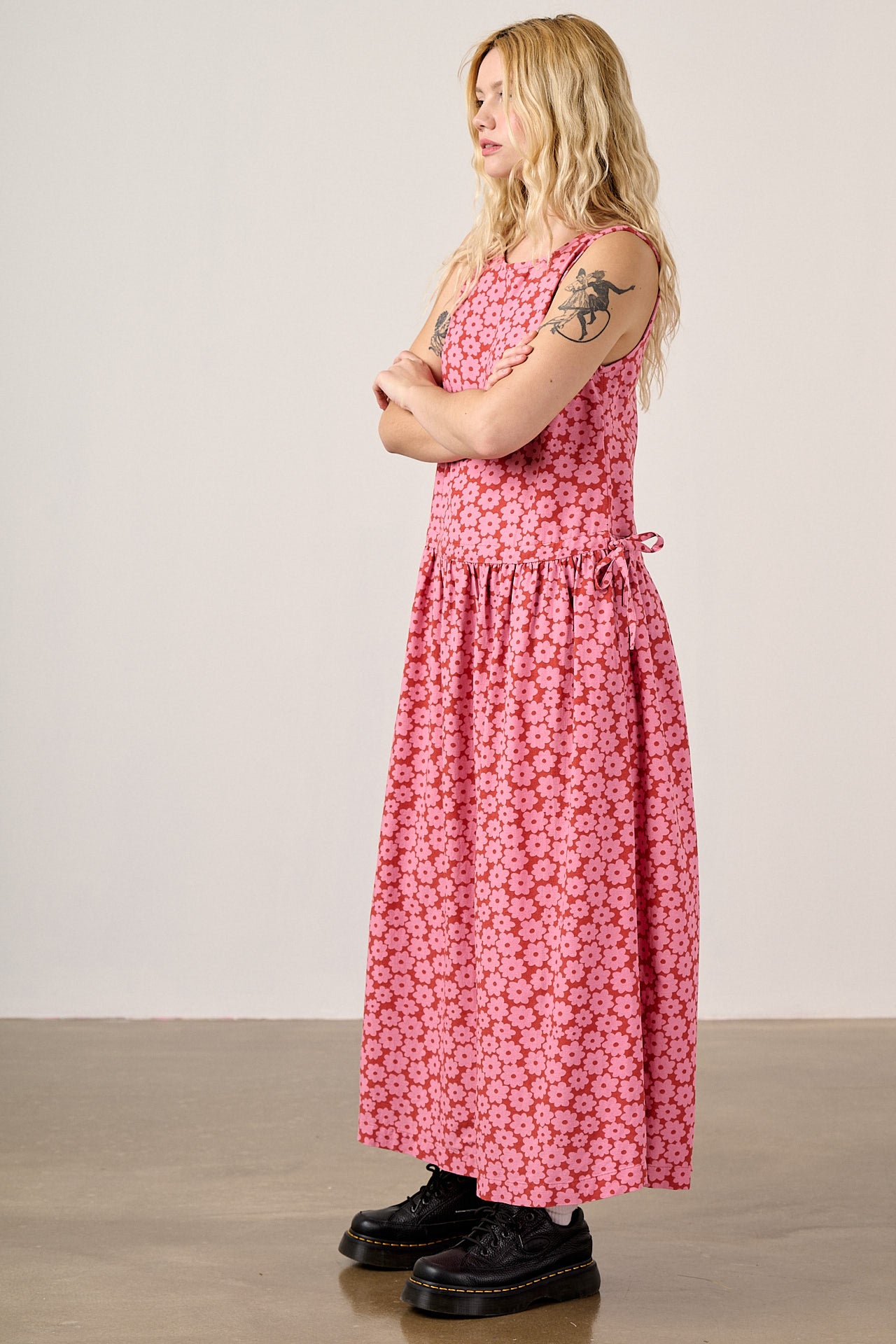 Sacha - Cotton & Viscose Midi Dress in Coastal Flower