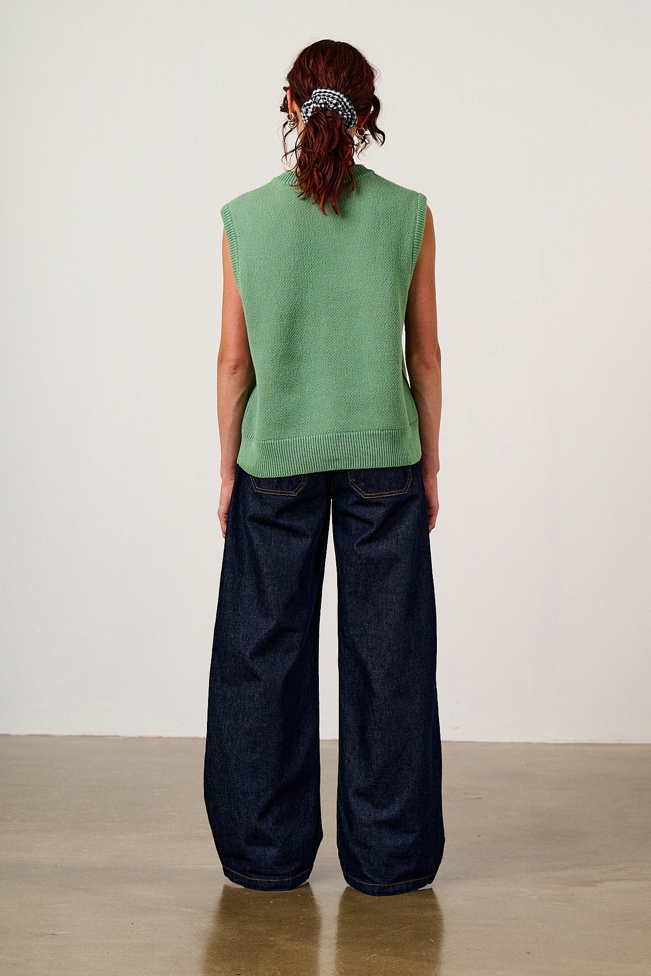 Saffle - Cotton Knitted Vest in Mushroom