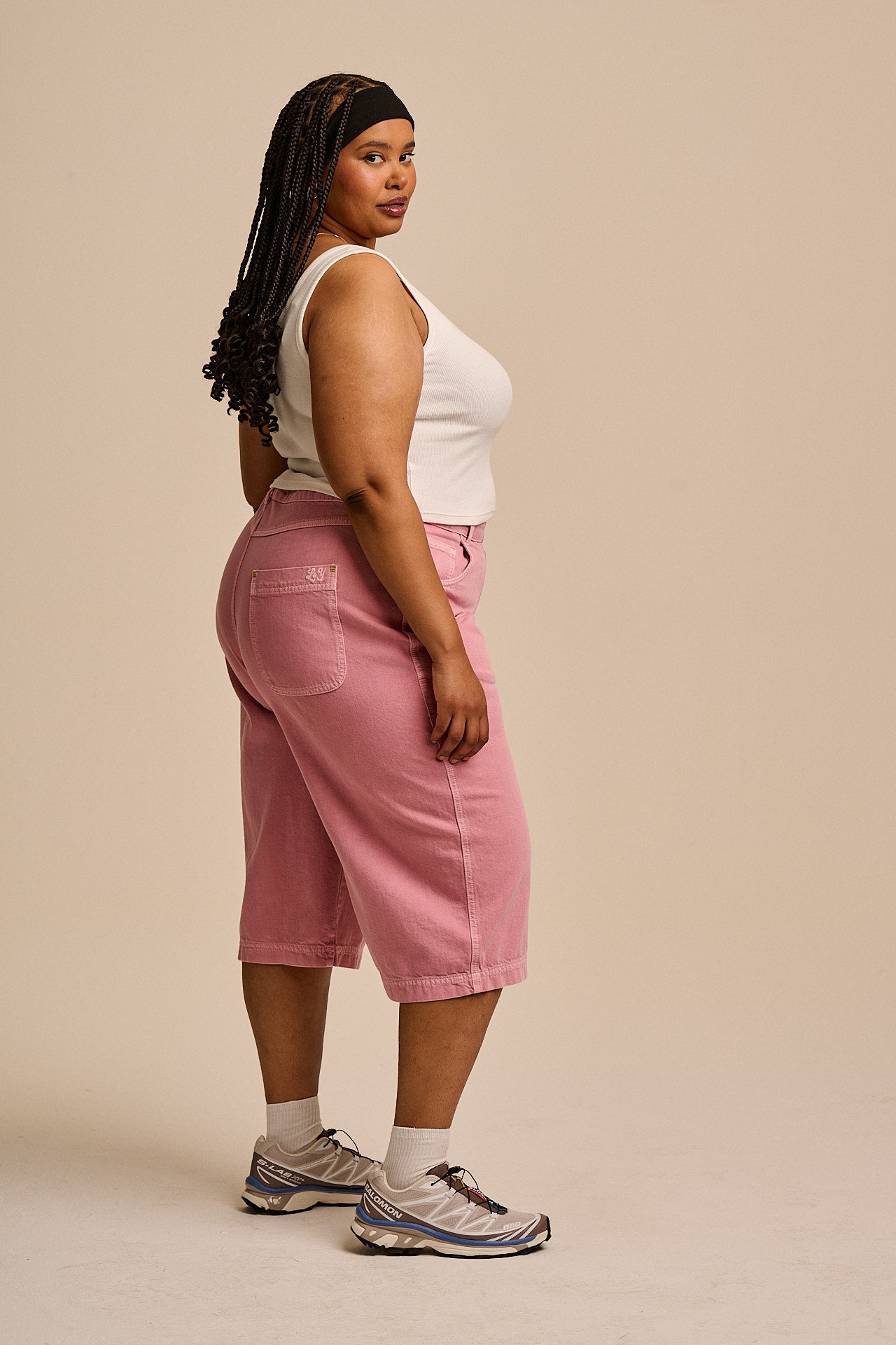 Sol - Denim Long Shorts in Pink Cashmere Rose