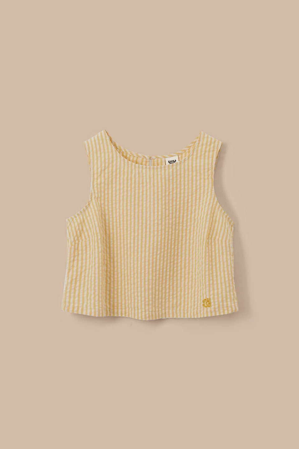 Arden - Cotton Shell Top in Yellow Stripe