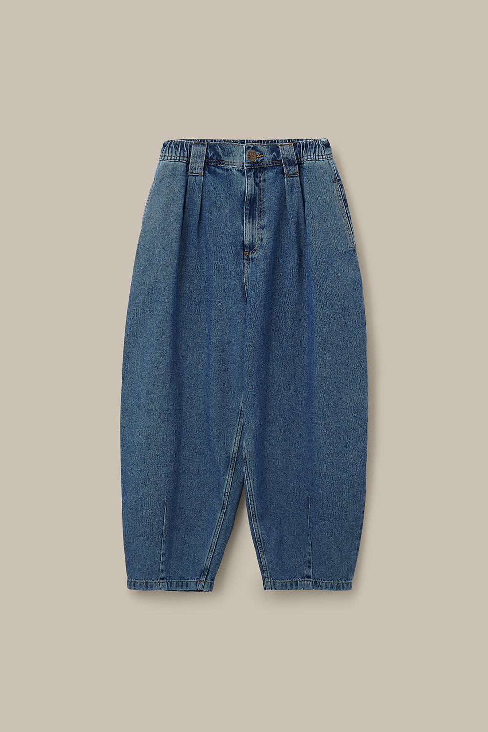Ashby - Denim Barrel Leg Jeans in Mid Wash