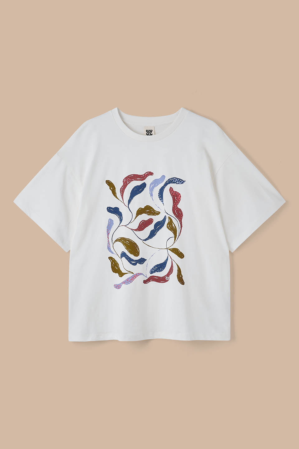Benny - Oversized Cotton T-Shirt in Fluid Leaf