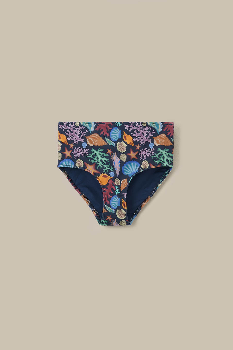 Bronte - High Rise Bikini Bottoms in Shell Print