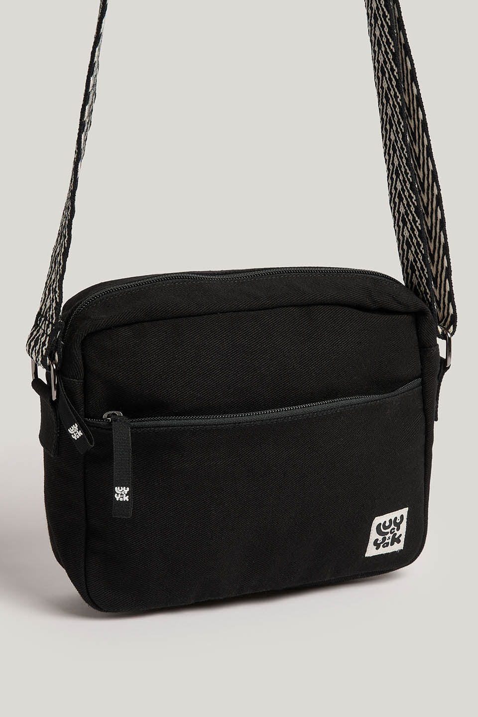 Dara - Cotton Crossbody Bag in Black