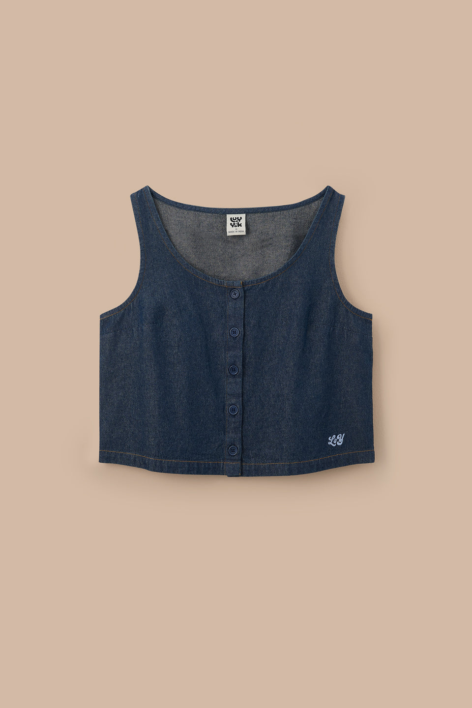 Etoile - Cotton Button Up Tank in Indigo Blue