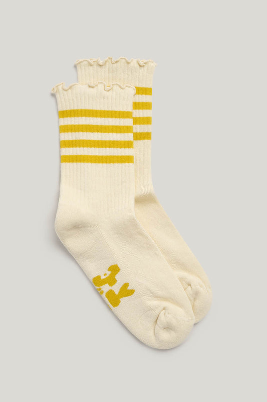 IMPERFECT - Greta - Cotton Socks in Yellow Stripe